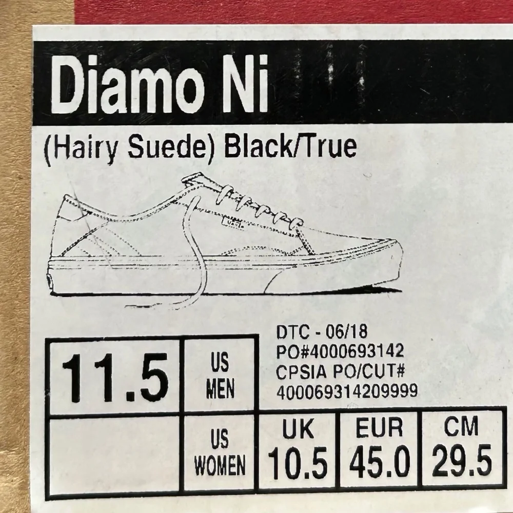 Vans Diamo Ni‎ Hair Suede Black True White Shoes